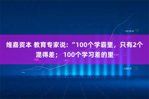 维嘉资本 教育专家说: “100个学霸里，只有2个混得差； 100个学习差的里