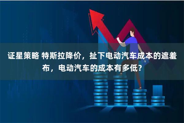 证星策略 特斯拉降价，扯下电动汽车成本的遮羞布，电动汽车的成本有多低？
